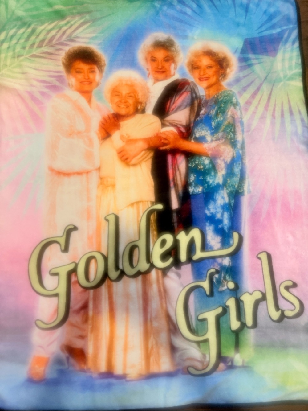 Golden Girls Throw Blanket Multicolor Tie-Dye Graphic